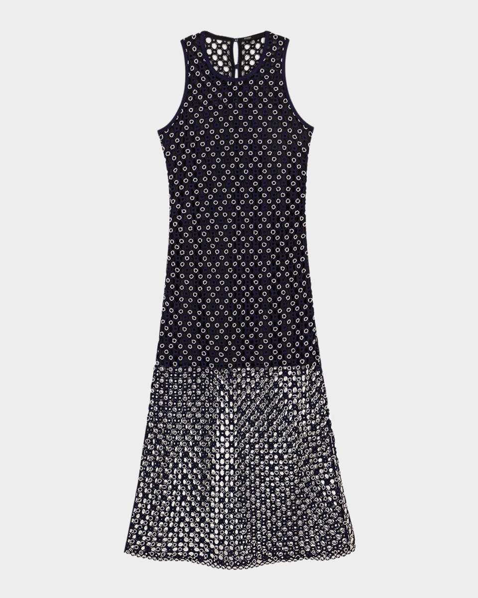 Resille Open-Knit Midi Dress